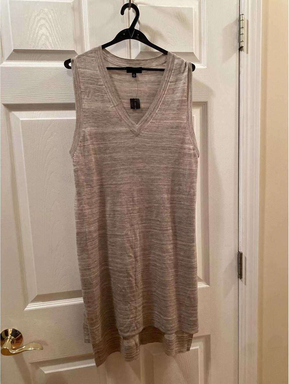 The Limited Sleeveless V-Neck Knit Dress with Side Slits Size Medium